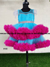 Load image into Gallery viewer, BT1135 Turquoise Twirl & Fuchsia Flair Dress Celebrate in Colorful Splendor