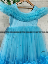 Load image into Gallery viewer, BT1147 Azure Blossom: Enchanting Floral Dress for Joyful Celebrations