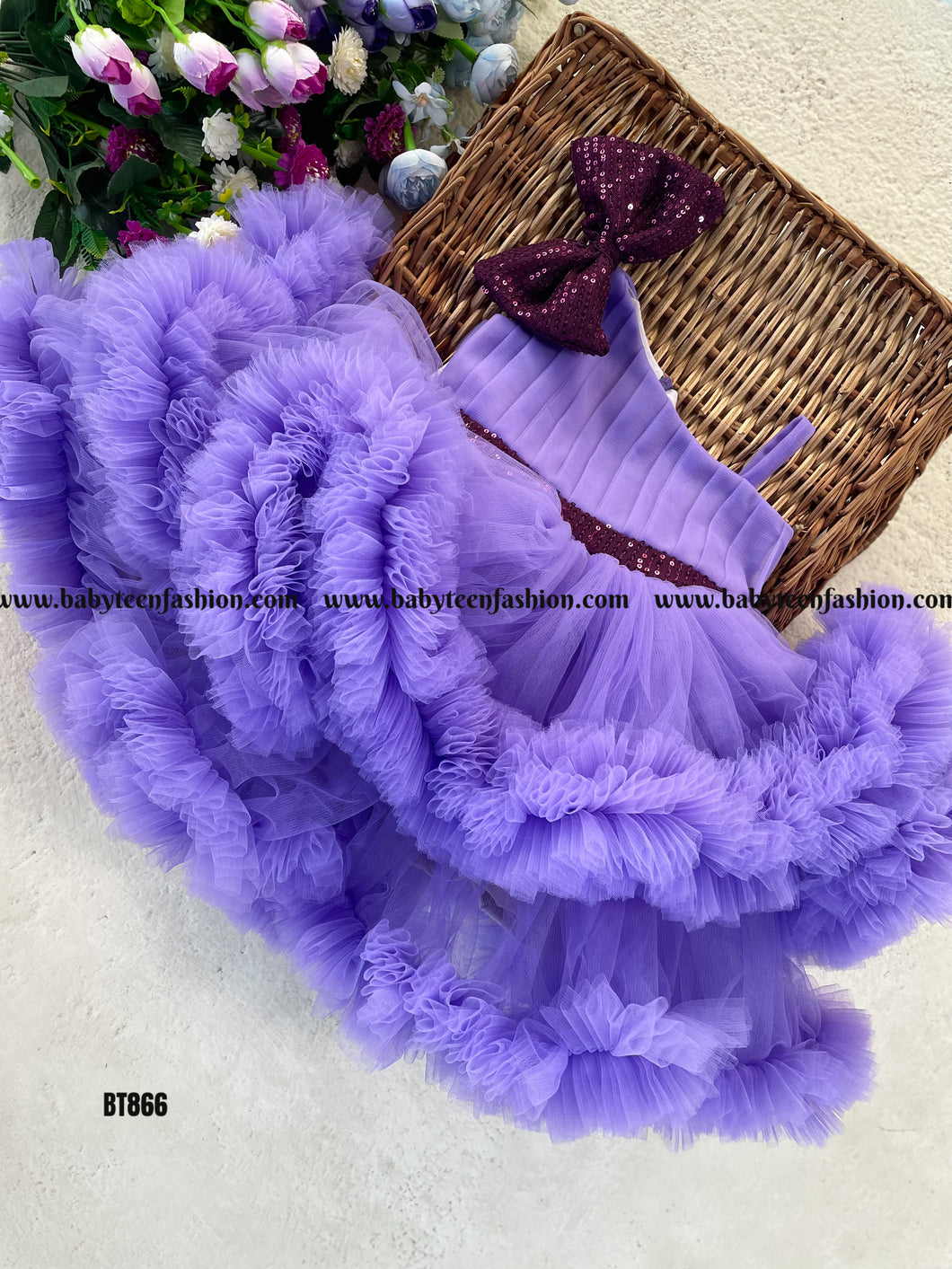 BT866 Lavender Dream Ruffle Dress
