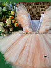 Load image into Gallery viewer, BT867 Sunkissed Peach Flutter Dress  Joy and Delicacy for Your Little Sunshine
