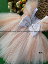 Load image into Gallery viewer, BT867 Sunkissed Peach Flutter Dress  Joy and Delicacy for Your Little Sunshine
