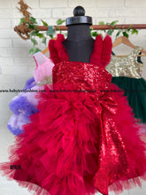 Load image into Gallery viewer, BT875 Ruby Ruffle Radiance - Sparkle & Sway Dress