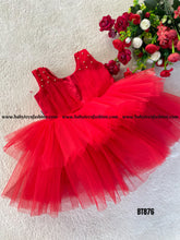 Load image into Gallery viewer, BT876 Ruby Ruffles: Vibrant Party Frock