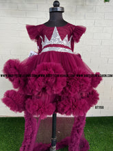 Load image into Gallery viewer, BT1150 Crimson Crown Princess Dress - Majestic Elegance for Your Little Royal!