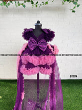 Load image into Gallery viewer, BT1174 Plum and Blush Floral Fantasy Gown - Revel in Elegance