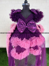 Load image into Gallery viewer, BT1174 Plum and Blush Floral Fantasy Gown - Revel in Elegance