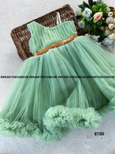 Load image into Gallery viewer, BT1180 Minty Fresh Soirée: Elegant Dress for Little Celebrants