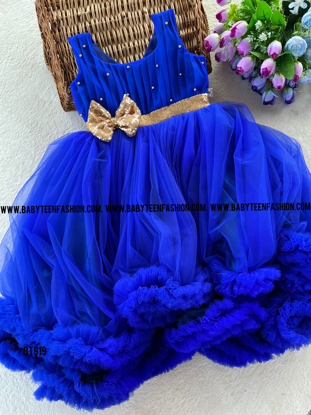 BT919 Sapphire Sparkle Party Gown