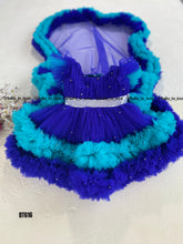 Load image into Gallery viewer, BT616 Enchanted Sapphire Ruffle Dress – A Majestic Spin on Fun
