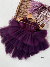 Load image into Gallery viewer, BT627 Plum Twirl Dress – A Regal Spin on Playtime Elegance