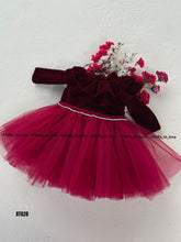Load image into Gallery viewer, BT628 Crimson Blossom Festive Frock – Let Her Moments Bloom