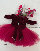 Load image into Gallery viewer, BT628 Crimson Blossom Festive Frock – Let Her Moments Bloom