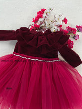 Load image into Gallery viewer, BT628 Crimson Blossom Festive Frock – Let Her Moments Bloom
