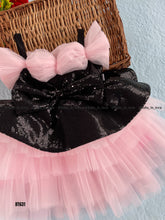 Load image into Gallery viewer, BT631 Midnight Blossom: Baby’s Chic Noir Frock