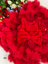 Load image into Gallery viewer, BT632 Christmas Theme Ruffles Party wear Frock With Velvet Yoke