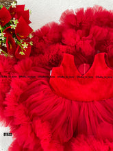Load image into Gallery viewer, BT632 Christmas Theme Ruffles Party wear Frock With Velvet Yoke