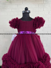 Load image into Gallery viewer, BT1187 Burgundy Blossom Gala Gown