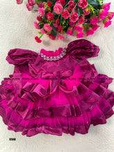 Load image into Gallery viewer, BT640 Fuchsia Fantasy Ruffle Dress – Glamour in Every Layer