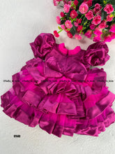 Load image into Gallery viewer, BT640 Fuchsia Fantasy Ruffle Dress – Glamour in Every Layer