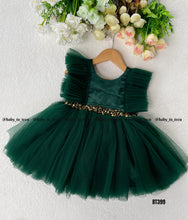 Load image into Gallery viewer, BT399 Emerald Enchantment: Festive Green Party Dress - Little Diva's Choice