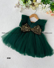 Load image into Gallery viewer, BT399 Emerald Enchantment: Festive Green Party Dress - Little Diva&#39;s Choice
