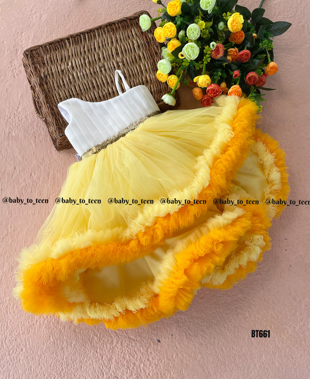 BT661 Sunflower Theme Birthday Dress