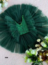 Load image into Gallery viewer, BT668 Emerald Enchantment: Festive Frock for Little Stars