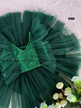 Load image into Gallery viewer, BT668 Emerald Enchantment: Festive Frock for Little Stars