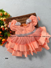 Load image into Gallery viewer, BT669 Peachy Keen: Baby's Glitzy Ruffle Dress