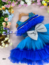 Load image into Gallery viewer, BT671 Sapphire Serenade: Baby’s Cerulean Ruffle Frock