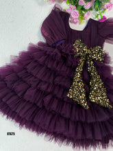 Load image into Gallery viewer, BT675 Glittering Aubergine Party Dress
