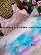 Load image into Gallery viewer, BT949 Pearl Adorned Pastel Dream Dress – Where Elegance Meets Whimsy