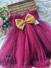 Load image into Gallery viewer, BT1383 Plum Perfection Bow-Accent Party Dress for Little Charms