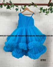 Load image into Gallery viewer, BT952 Azure Ruffle Fiesta Dress – Dance in a Wave of Blue