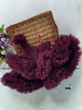 Load image into Gallery viewer, BT680 Purple Color Double Ruffled One Shoulder Partywear Frock