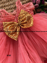 Load image into Gallery viewer, BT1197 Coral Charm Flutter Dress – Every Twirl Tells a Story