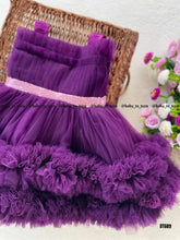 Load image into Gallery viewer, BT689 Velvet Violet: Luxurious Lilac Layered Dress
