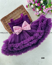 Load image into Gallery viewer, BT689 Velvet Violet: Luxurious Lilac Layered Dress
