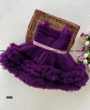 Load image into Gallery viewer, BT689 Velvet Violet: Luxurious Lilac Layered Dress