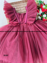 Load image into Gallery viewer, BT1207 Crimson Twirl: Festive Flair Dress for Little Ladies