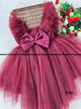 Load image into Gallery viewer, BT1207 Crimson Twirl: Festive Flair Dress for Little Ladies
