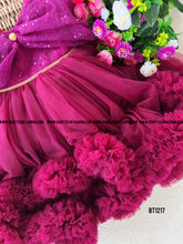 Load image into Gallery viewer, BT1217 Burgundy Blossom Gala Dress – Elegance in Every Twirl
