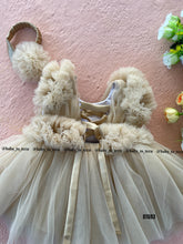 Load image into Gallery viewer, BT693 Vanilla Dream: Soft Elegance Party Dress for Tiny Trendsetters