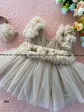 Load image into Gallery viewer, BT693 Vanilla Dream: Soft Elegance Party Dress for Tiny Trendsetters