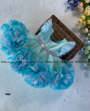 Load image into Gallery viewer, BT694 Aqua Elegance: Chic Celebration Dress for Little Darlings
