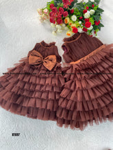 Load image into Gallery viewer, BT697 Cinnamon Sparkle: Baby’s Luxe Layered Dress