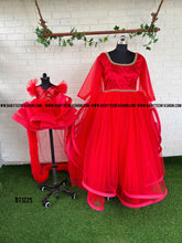 Load image into Gallery viewer, BT1225M Scarlet Elegance: Mother & Baby Gala Ensemble