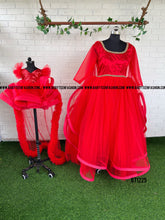 Load image into Gallery viewer, BT1225M Scarlet Elegance: Mother & Baby Gala Ensemble
