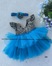 Load image into Gallery viewer, BT699 Crystal Ocean – Sparkling Blue Dress for Little Fashionistas
