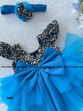 Load image into Gallery viewer, BT699 Crystal Ocean – Sparkling Blue Dress for Little Fashionistas
